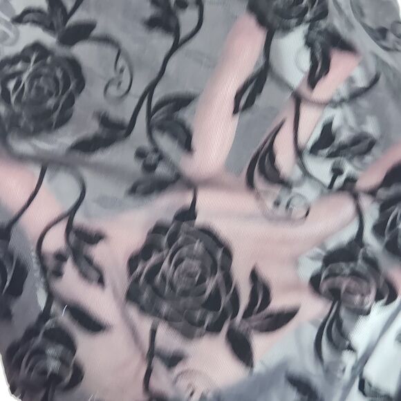 Torrid Sheer Black Mesh Velvet Flocked Sleeveless Bodysuit Plus Size 1X - Picture 3 of 8